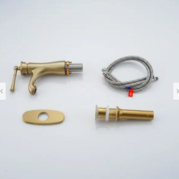 Bathroom sink faucet- single handle, brushed gold-new in box-Clihome - Picture 5 of 15